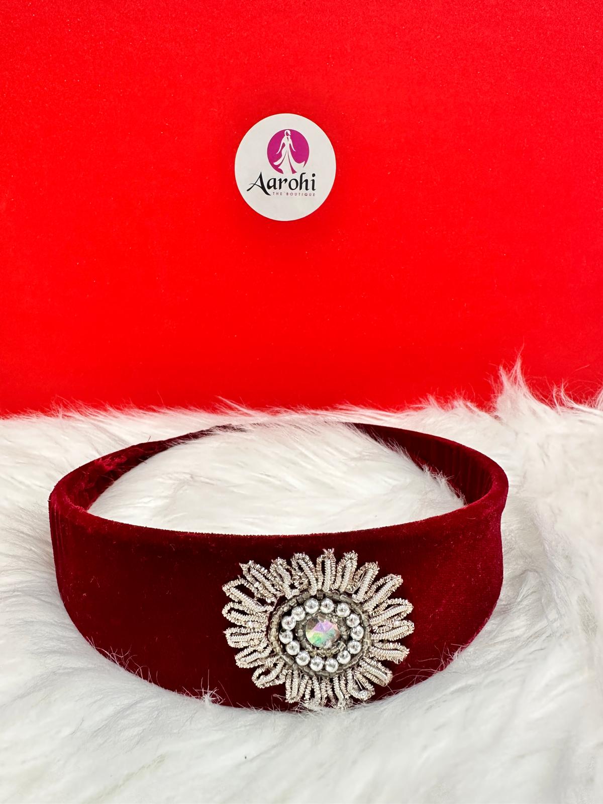 Velvet Traditional Bridal Hair band (Tiara)